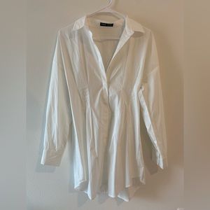 White button down shirt dress